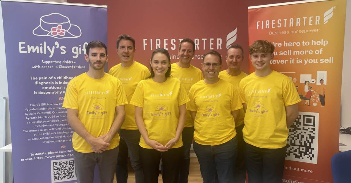 Firestarter team posing for Emily's Gift charity photo